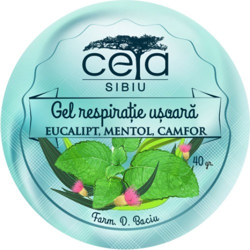 Gel respiratie usoara cu extracte de eucalipt, mentol si camfor, 40 g, Ceta Sibiu
