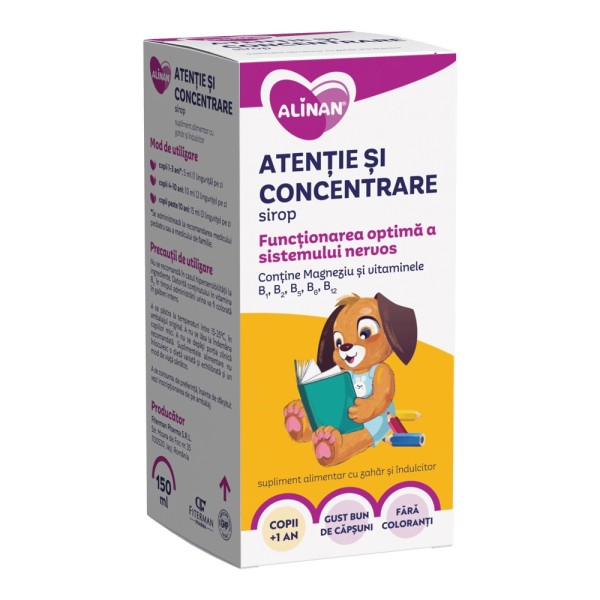 Sirop atenție și concentrare Alinan, 150 ml, Fiterman Pharma