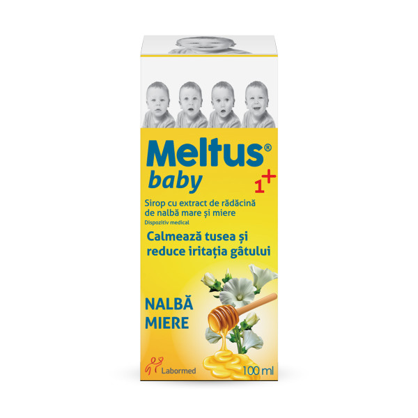 Meltus Baby, 100 ml, dispozitiv medical, Labormed, sirop cu miere și extract de nalbă mare