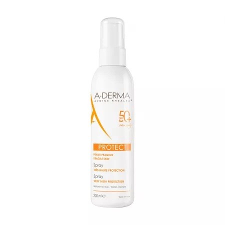 Spray pentru piele sensibila cu SPF 50+ A-Derma Protect, 200 ml, A-Derma