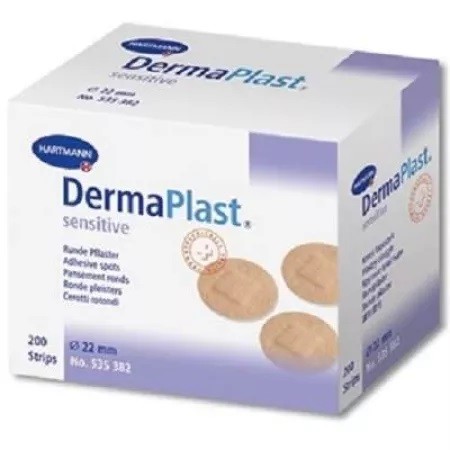 Plasturi rotunzi DermaPlast Sensitive (535382), 200 bucati, Hartmann