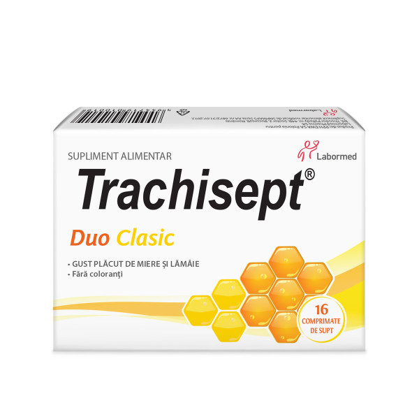 Trachisept Duo Clasic, 16 comprimate pentru supt, Labormed
