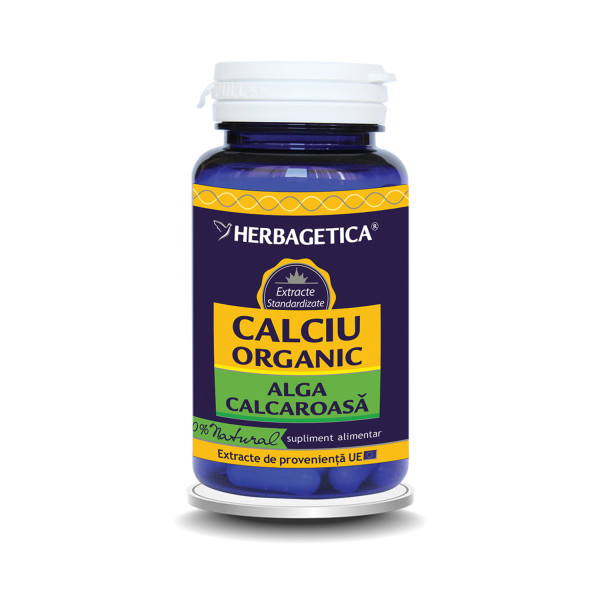 Calciu Organic cu alga calcaroasă, 30 capsule, Herbagetica