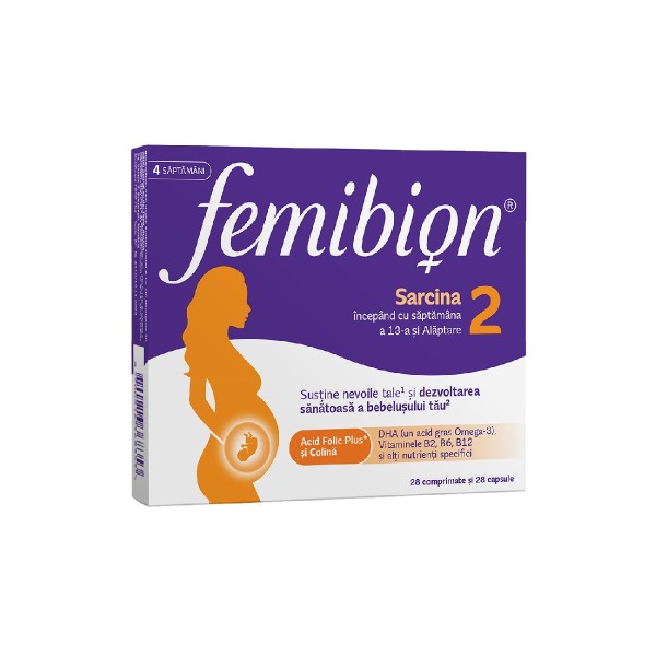 Femibion 2 sarcina si alaptare, 28 comprimate + 28 capsule, Dr.Reddys