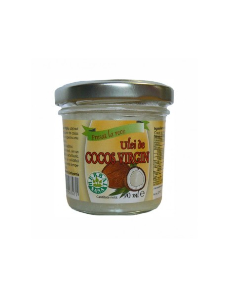 Ulei de cocos presat la rece, 90 ml, Herbavit