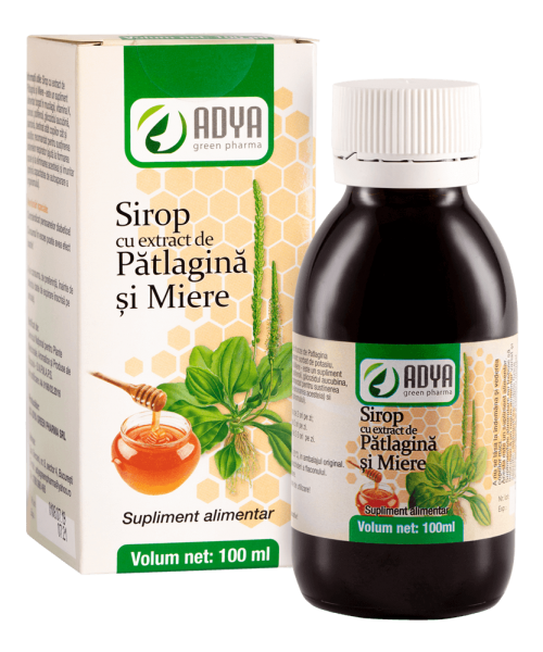 Sirop patlagină și miere, 100 ml, Adya Green Pharma