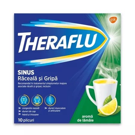 Theraflu Sinus raceala si gripa, 10 plicuri, Gsk