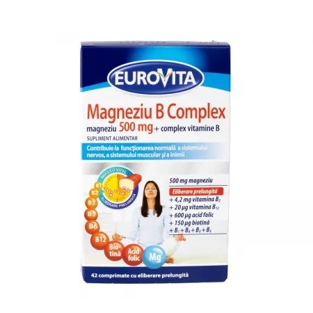 Magneziu B Complex, 42 comprimate, Eurovita
