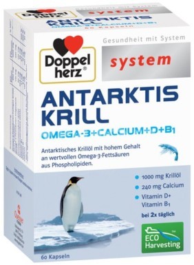 Krill Antarctic Omega 3 Calciu D3 B1, 60 capsule, Doppelherz