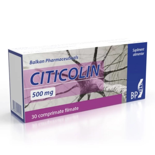 Citicolin 500mg , 30 comprimate filmate, Balkan Pharmaceuticals