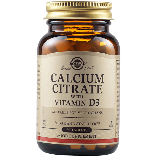 Citrat de calciu cu vitamina D3, 60 tablete, Solgar