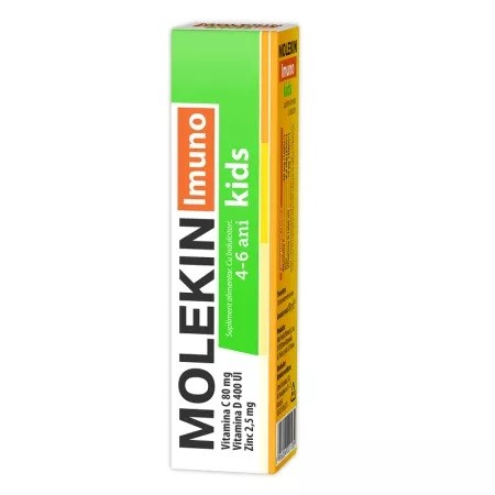 Molekin Imuno Kids, 4-6 ani, 20 comprimate efervescente, Zdrovit