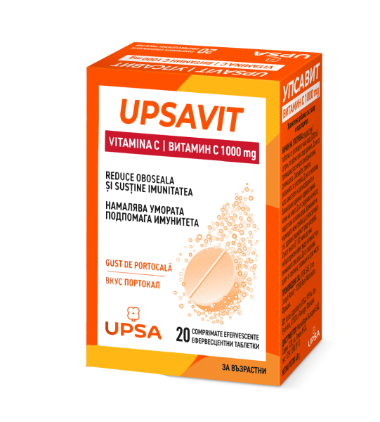 Upsavit Vitamina C, 1000mg, 20 comprimate efervescente, Upsa