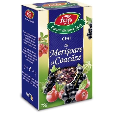 Ceai cu merișoare și coacăze, 75 g, Fares